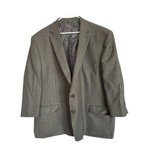 LAUREN RALPH LAUREN Suit Jacket  Size 54R Plaid Blue Sport Coat‎ Paisley Lined